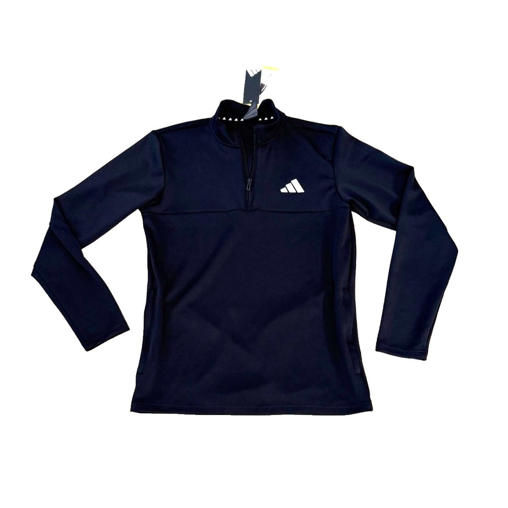Adidas Men's Black 1/4 Zip Warm Up Workout Jacket; Size Small; NWT